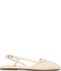 Sarto by Franco Sarto Ilona Woven Leather Square Toe Slingback Flats