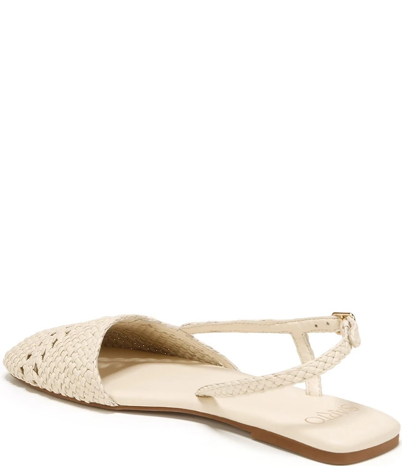 Sarto by Franco Sarto Ilona Woven Leather Square Toe Slingback Flats