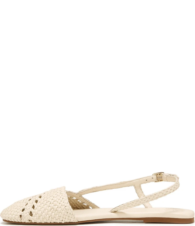 Sarto by Franco Sarto Ilona Woven Leather Square Toe Slingback Flats