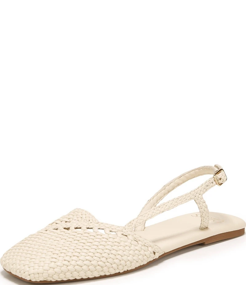 Sarto by Franco Sarto Ilona Woven Leather Square Toe Slingback Flats