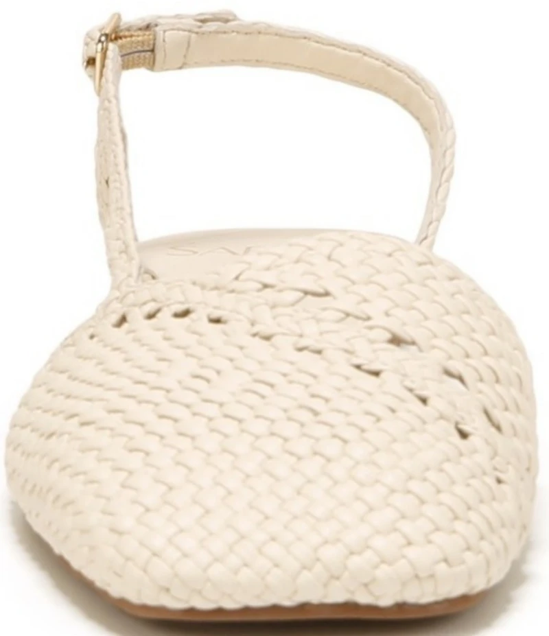 Sarto by Franco Sarto Ilona Woven Leather Square Toe Slingback Flats