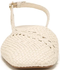 Sarto by Franco Sarto Ilona Woven Leather Square Toe Slingback Flats