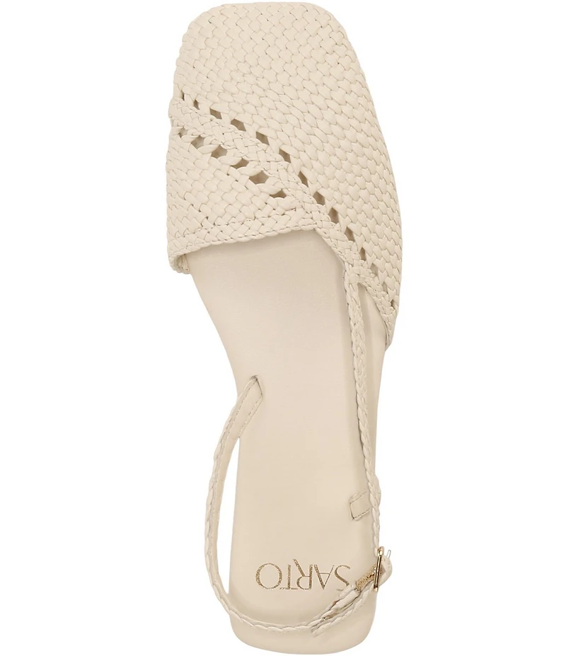 Sarto by Franco Sarto Ilona Woven Leather Square Toe Slingback Flats