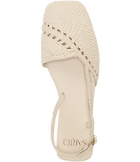 Sarto by Franco Sarto Ilona Woven Leather Square Toe Slingback Flats