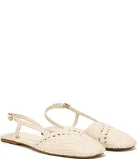 Sarto by Franco Sarto Ilona Woven Leather Square Toe Slingback Flats