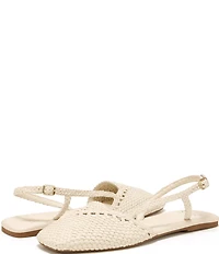 Sarto by Franco Sarto Ilona Woven Leather Square Toe Slingback Flats