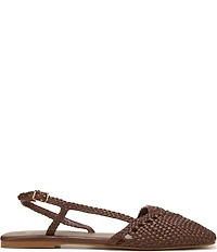 Sarto by Franco Sarto Ilona Woven Leather Square Toe Slingback Flats