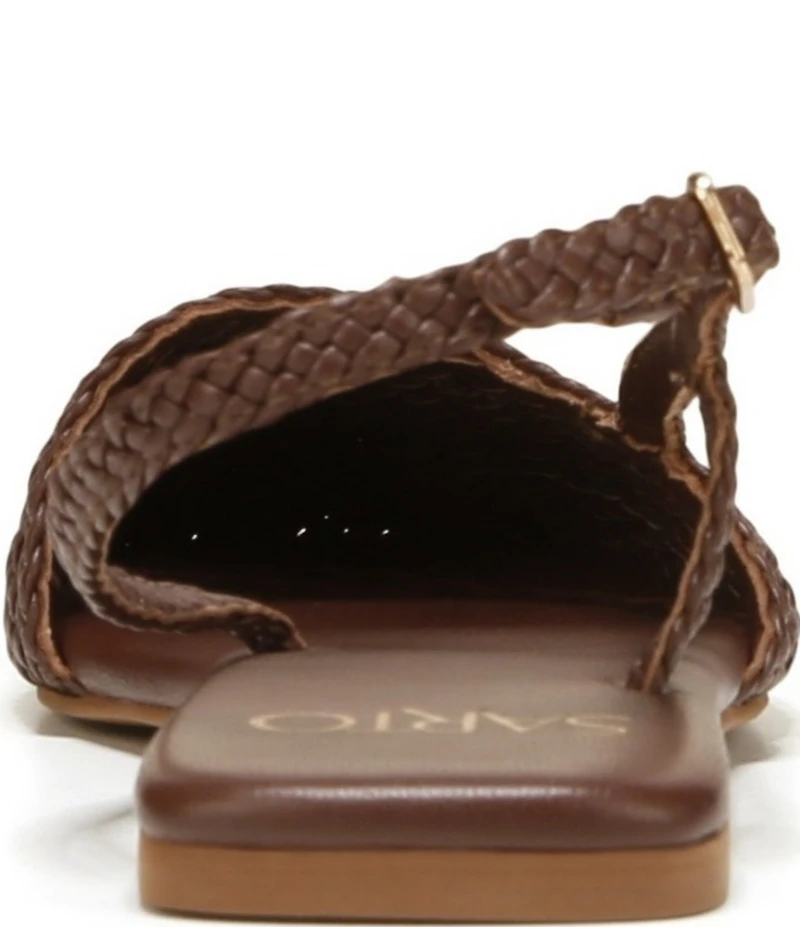 Sarto by Franco Sarto Ilona Woven Leather Square Toe Slingback Flats