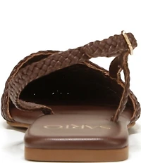 Sarto by Franco Sarto Ilona Woven Leather Square Toe Slingback Flats