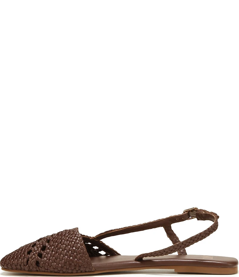 Sarto by Franco Sarto Ilona Woven Leather Square Toe Slingback Flats