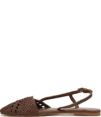 Sarto by Franco Sarto Ilona Woven Leather Square Toe Slingback Flats