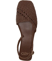 Sarto by Franco Sarto Ilona Woven Leather Square Toe Slingback Flats