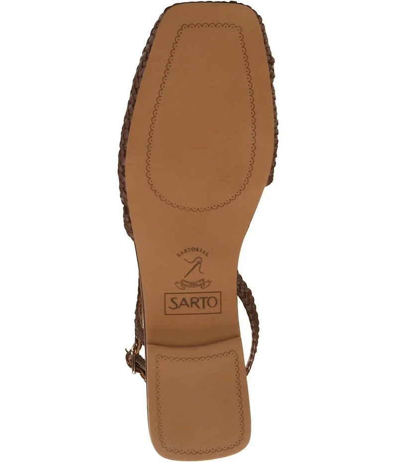 Sarto by Franco Sarto Ilona Woven Leather Square Toe Slingback Flats