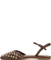 Sarto by Franco Sarto Inali Studded Raffia Ankle Wrap Ballerina Flats