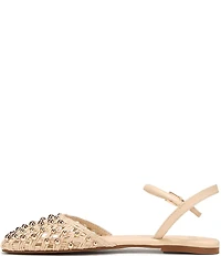 Sarto by Franco Sarto Inali Studded Raffia Ankle Wrap Ballerina Flats