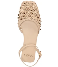 Sarto by Franco Sarto Inali Studded Raffia Ankle Wrap Ballerina Flats