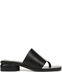 Sarto by Franco Sarto Jimena Leather Square Toe Block Heel Thong Sandals