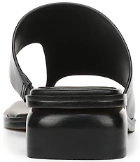 Sarto by Franco Sarto Jimena Leather Square Toe Block Heel Thong Sandals