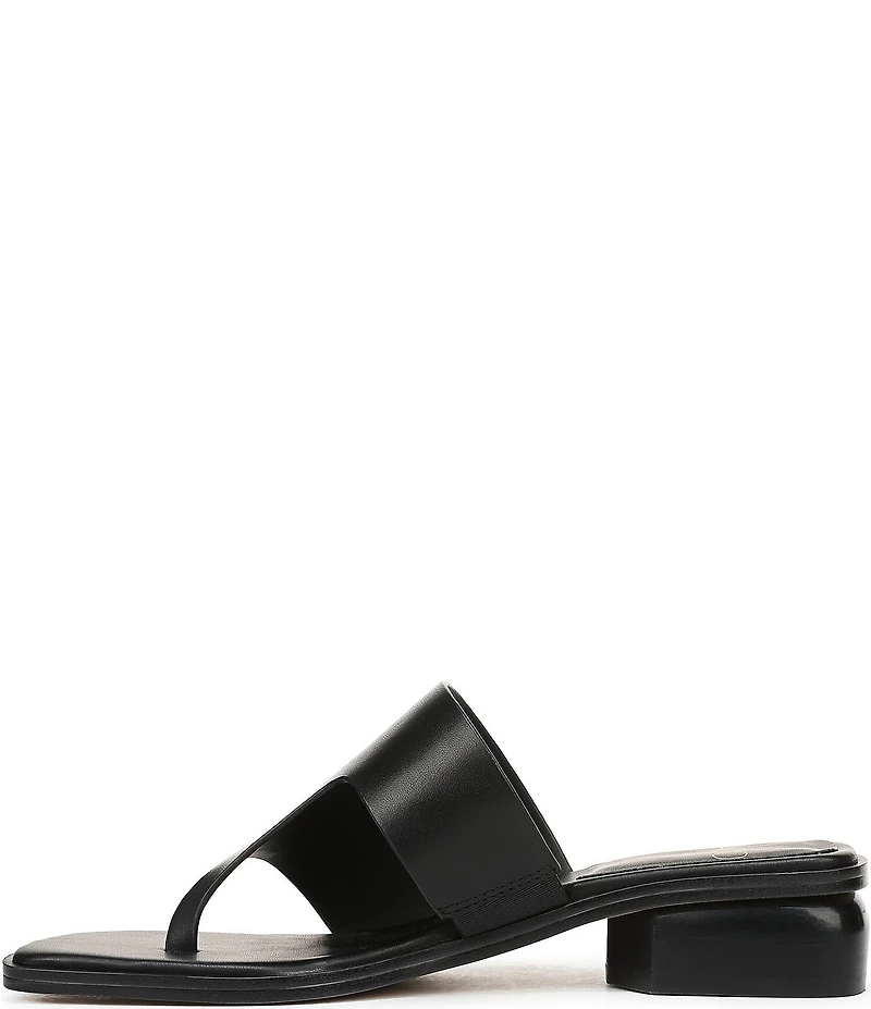 Sarto by Franco Sarto Jimena Leather Square Toe Block Heel Thong Sandals