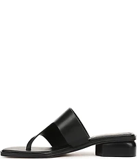 Sarto by Franco Sarto Jimena Leather Square Toe Block Heel Thong Sandals