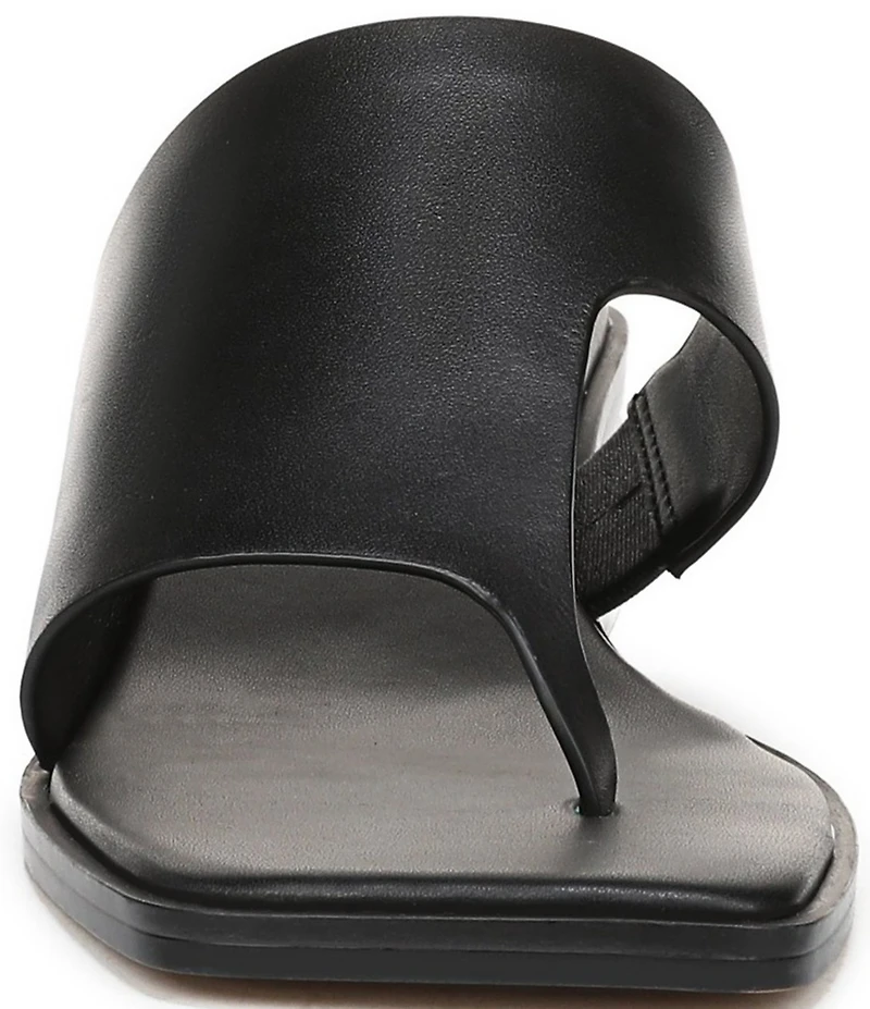 Sarto by Franco Sarto Jimena Leather Square Toe Block Heel Thong Sandals