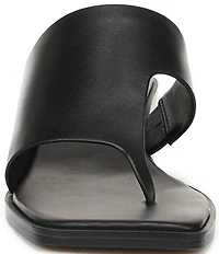 Sarto by Franco Sarto Jimena Leather Square Toe Block Heel Thong Sandals