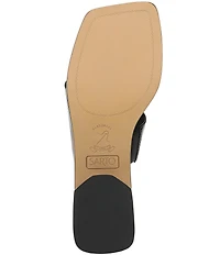Sarto by Franco Sarto Jimena Leather Square Toe Block Heel Thong Sandals
