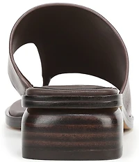 Sarto by Franco Sarto Jimena Leather Square Toe Block Heel Thong Sandals