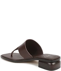 Sarto by Franco Sarto Jimena Leather Square Toe Block Heel Thong Sandals