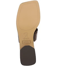 Sarto by Franco Sarto Jimena Leather Square Toe Block Heel Thong Sandals