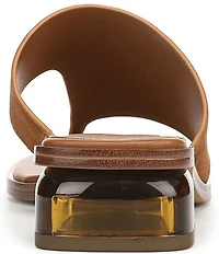 Sarto by Franco Sarto Jimena Suede Square Toe Clear Heel Thong Sandals