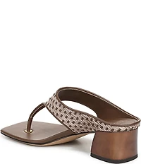 Sarto by Franco Sarto Kayla Woven Square Toe Metal Heel Thong Sandals
