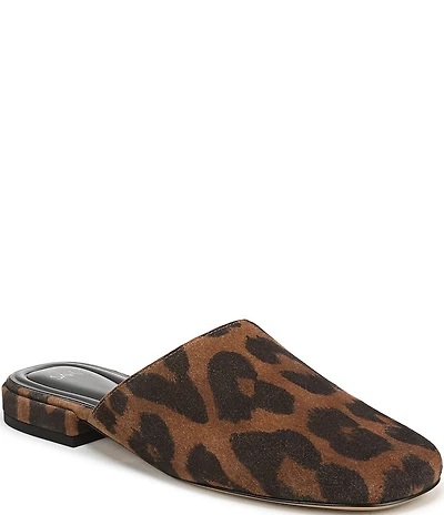 Sarto by Franco Sarto Olena Leopard Print Suede Mules