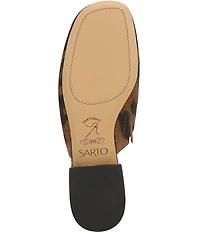 Sarto by Franco Sarto Olena Leopard Print Suede Mules