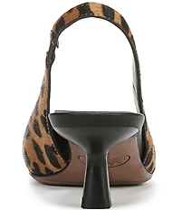 Sarto by Franco Sarto Raven 2 Leopard Calf Hair Slingback Kitten Heel Pumps