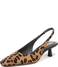 Sarto by Franco Sarto Raven 2 Leopard Calf Hair Slingback Kitten Heel Pumps