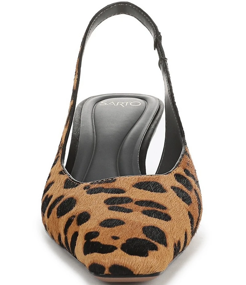 Sarto by Franco Sarto Raven 2 Leopard Calf Hair Slingback Kitten Heel Pumps