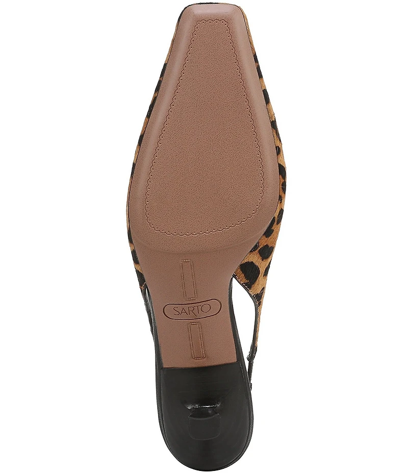 Sarto by Franco Sarto Raven 2 Leopard Calf Hair Slingback Kitten Heel Pumps