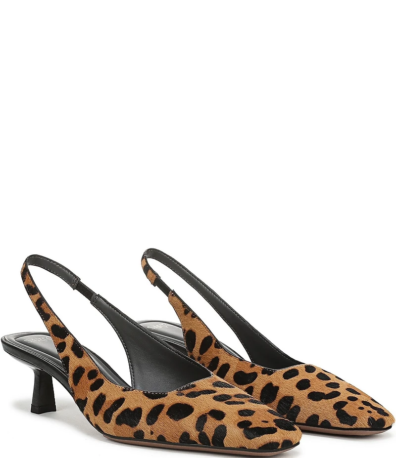 Sarto by Franco Sarto Raven 2 Leopard Calf Hair Slingback Kitten Heel Pumps