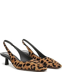 Sarto by Franco Sarto Raven 2 Leopard Calf Hair Slingback Kitten Heel Pumps