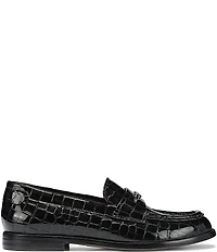 Sarto by Franco Sarto Riley Crocodile Print Leather Bar Hardware Loafers