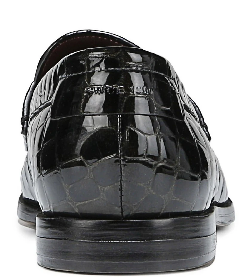 Sarto by Franco Sarto Riley Crocodile Print Leather Bar Hardware Loafers