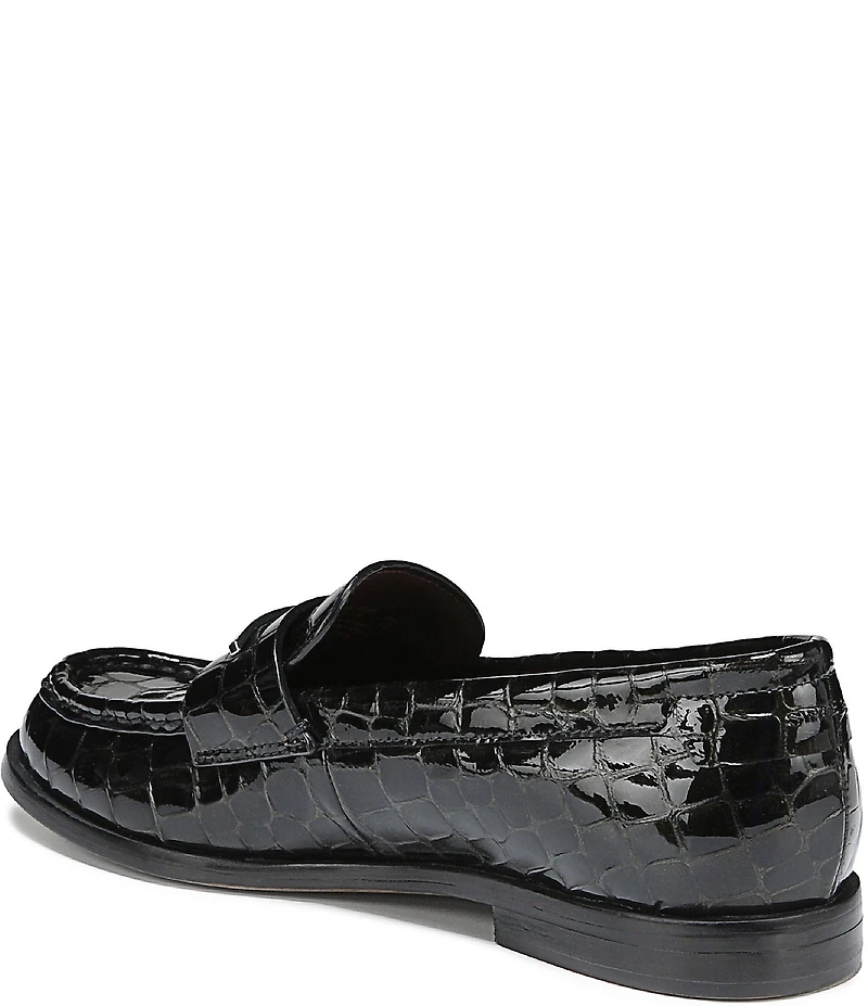 Sarto by Franco Sarto Riley Crocodile Print Leather Bar Hardware Loafers