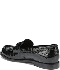 Sarto by Franco Sarto Riley Crocodile Print Leather Bar Hardware Loafers