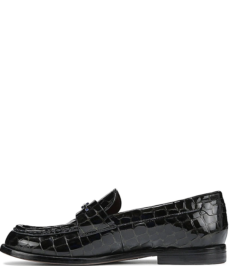 Sarto by Franco Sarto Riley Crocodile Print Leather Bar Hardware Loafers