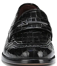 Sarto by Franco Sarto Riley Crocodile Print Leather Bar Hardware Loafers