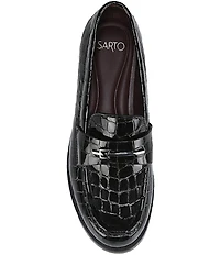 Sarto by Franco Sarto Riley Crocodile Print Leather Bar Hardware Loafers