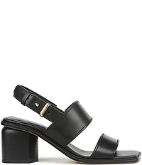 Sarto by Franco Sarto Rory Leather Square Toe Block Heel Slingback Sandals