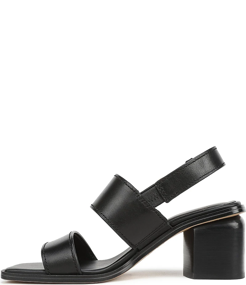 Sarto by Franco Sarto Rory Leather Square Toe Block Heel Slingback Sandals