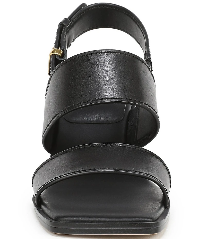 Sarto by Franco Sarto Rory Leather Square Toe Block Heel Slingback Sandals